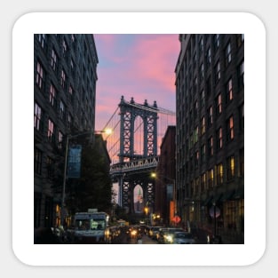 Manhattan Bridge Sunset Sticker